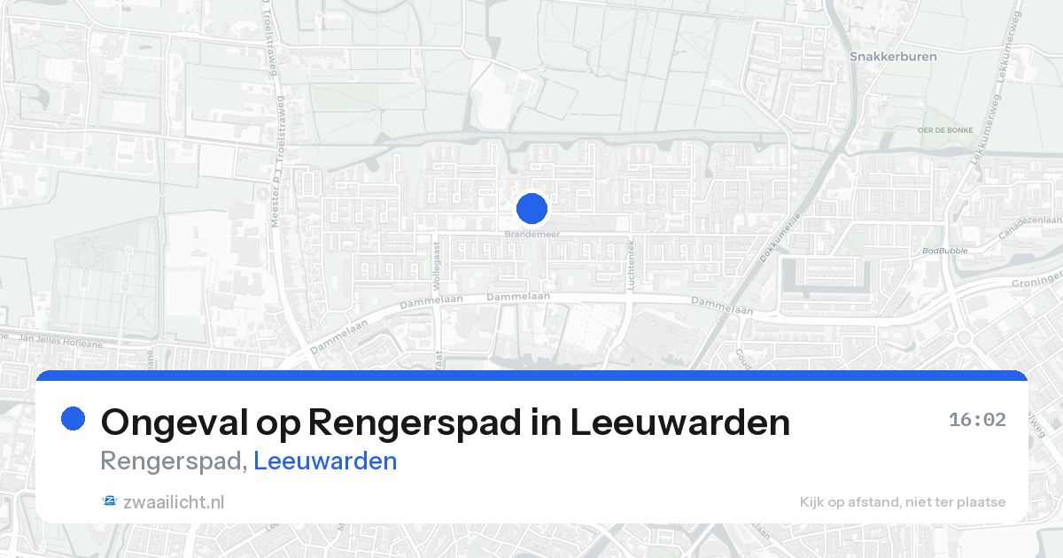 Ongeval op Rengerspad in Leeuwarden — 19 aug 2026