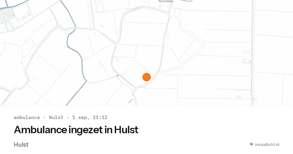 Ambulance ingezet in Hulst — 1 sep 2026