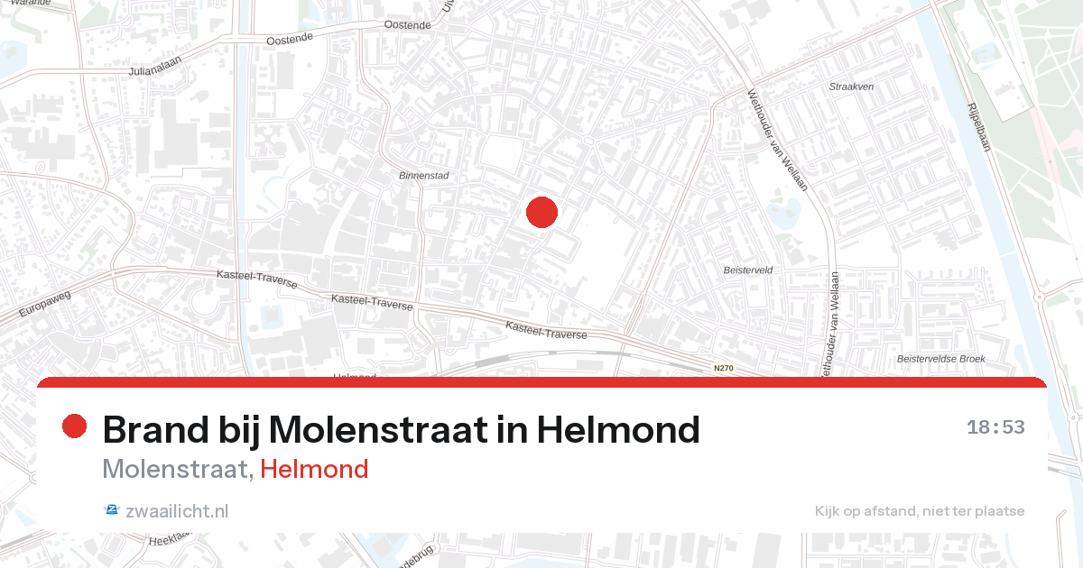Brand bij Molenstraat in Helmond — 26 aug 2026