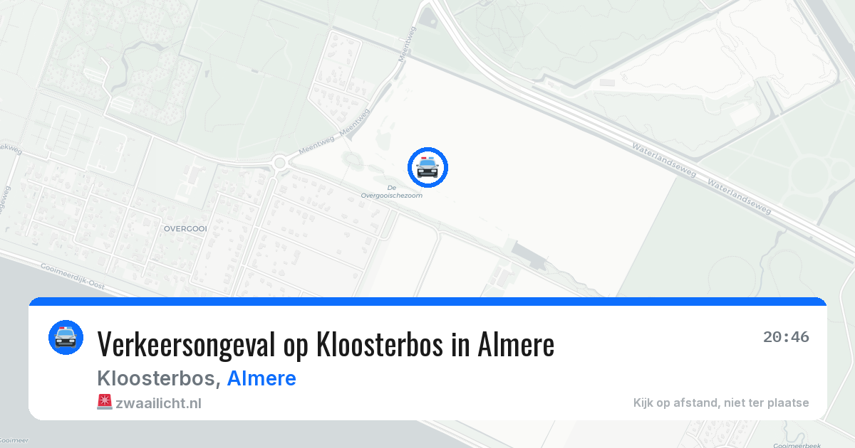 Verkeersongeval op Kloosterbos in Almere — 31 jul 2026