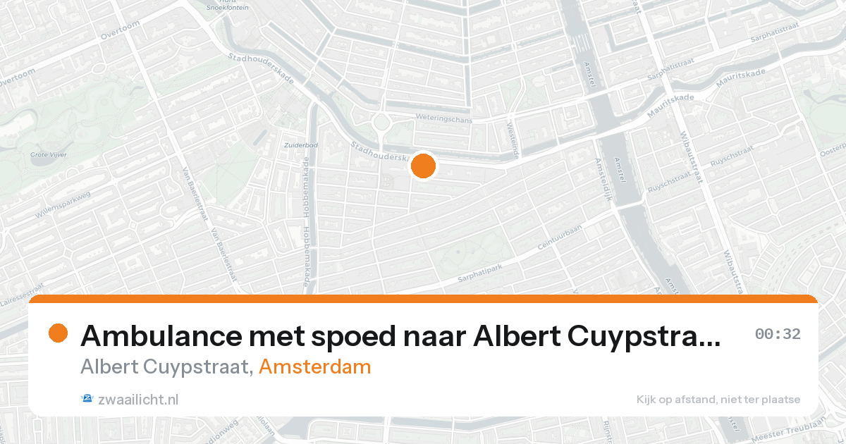 Ambulance met spoed naar Albert Cuypstraat in Amsterdam — 16 aug 2026