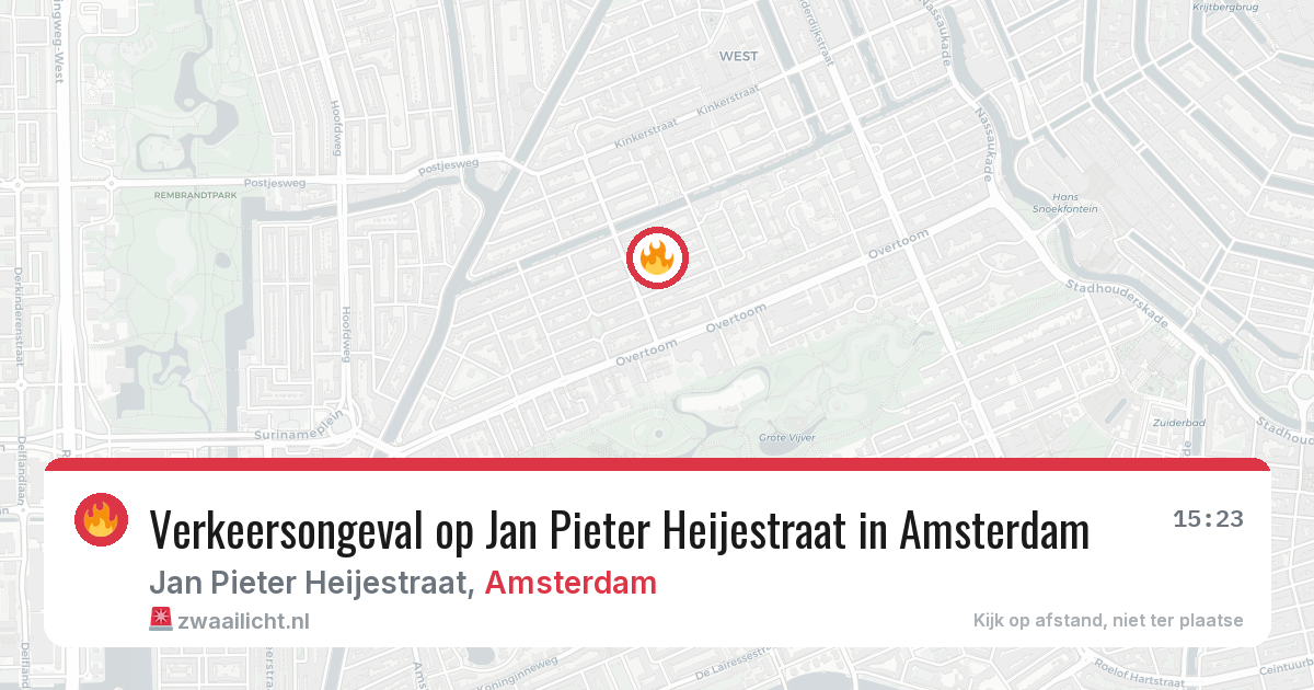 Verkeersongeval op Jan Pieter Heijestraat in Amsterdam — 18 jun 2026