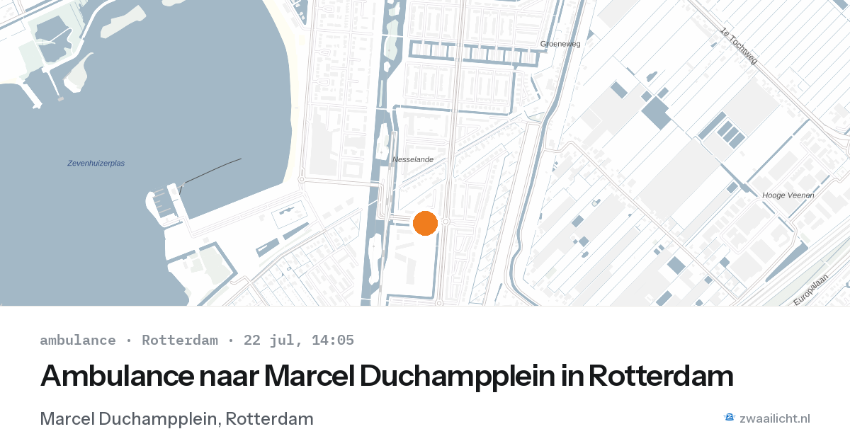 Ambulance naar Marcel Duchampplein in Rotterdam — 22 jul 2026