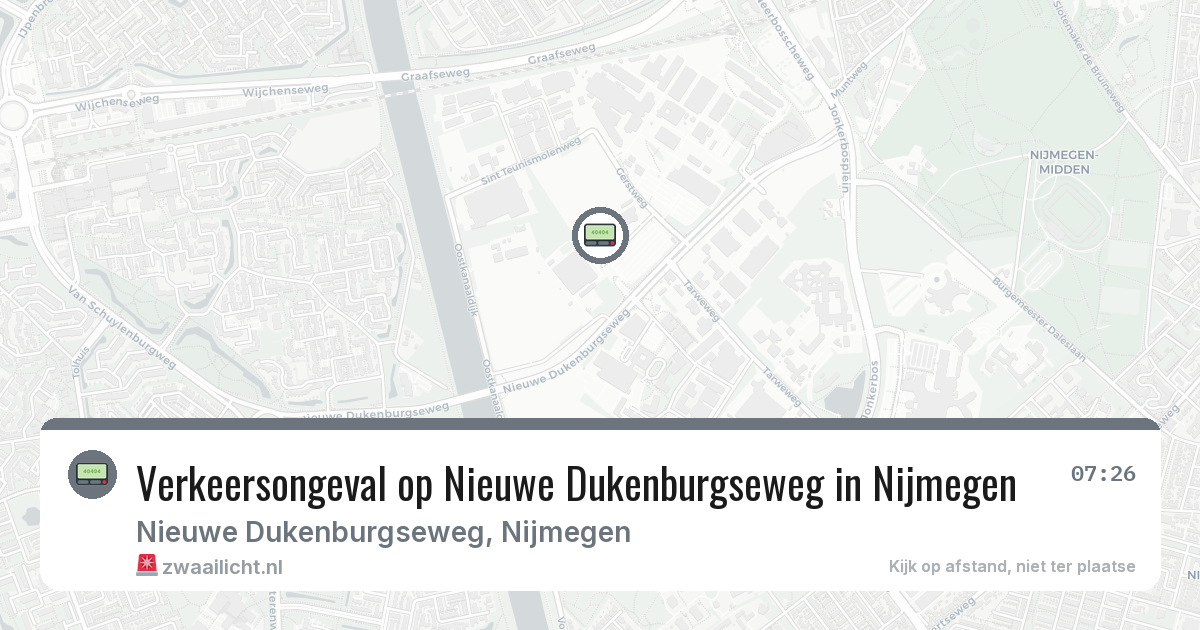 Verkeersongeval op Nieuwe Dukenburgseweg in Nijmegen — 11 aug 2026