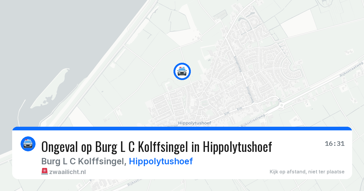 Ongeval op Burg L C Kolffsingel in Hippolytushoef — 1 aug 2026