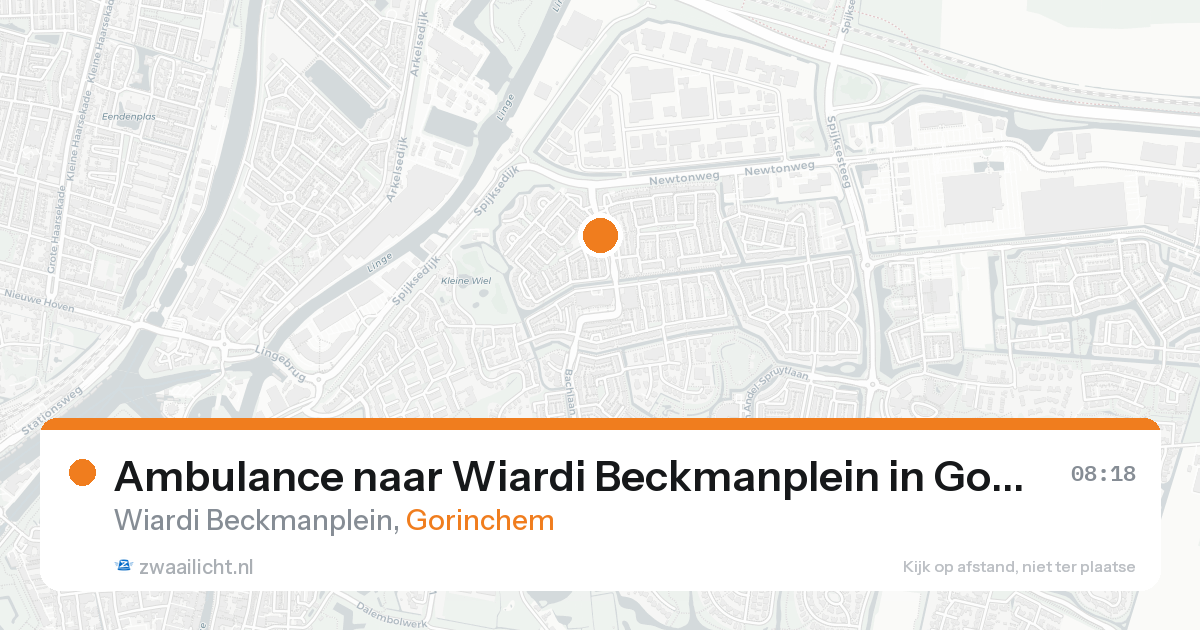 Ambulance naar Wiardi Beckmanplein in Gorinchem — 16 aug 2026