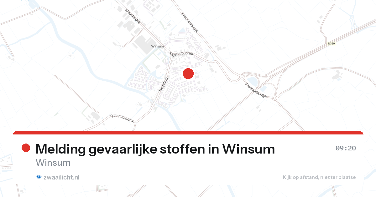 Melding gevaarlijke stoffen in Winsum — 24 aug 2026