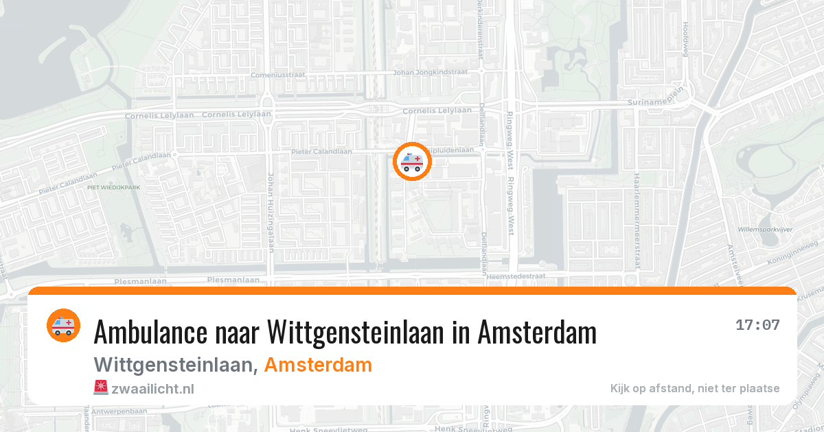 Ambulance naar Wittgensteinlaan in Amsterdam — 20 jul 2026