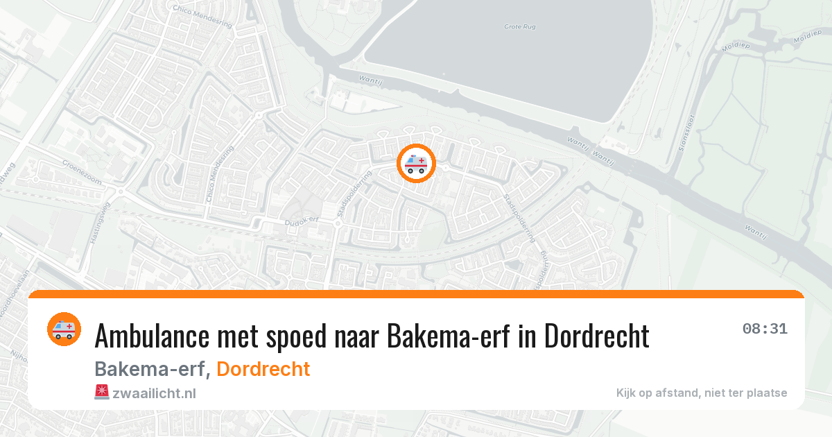Ambulance met spoed naar Bakema-erf in Dordrecht — 6 mei 2026