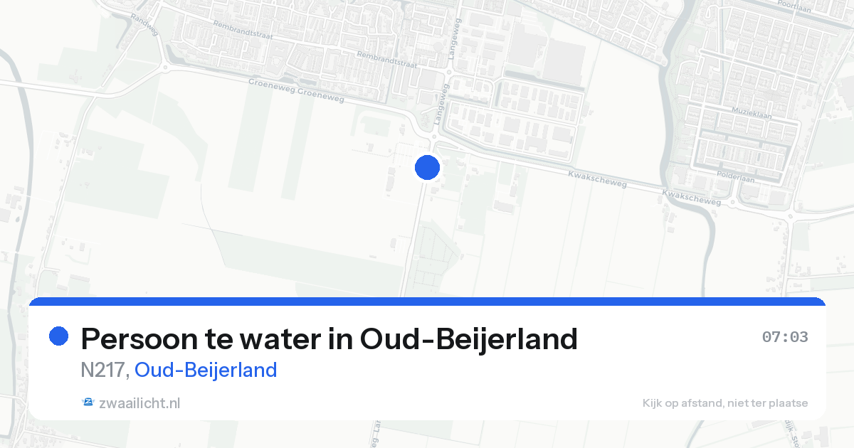 Persoon te water in Oud-Beijerland — 19 aug 2026