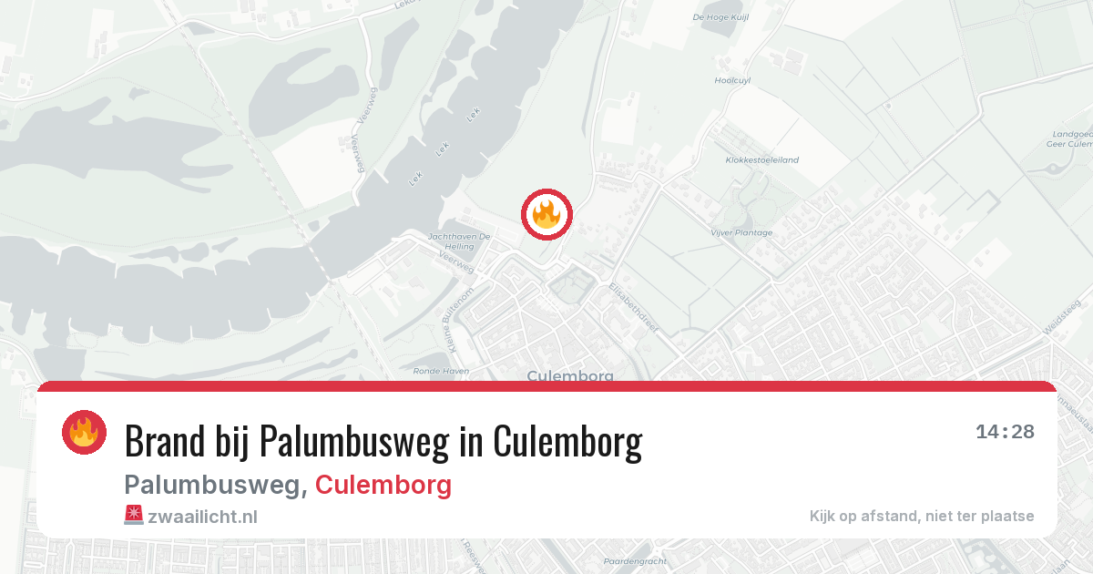 Brand bij Palumbusweg in Culemborg — 29 jul 2026