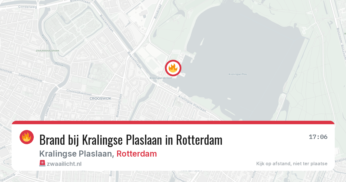 Brand bij Kralingse Plaslaan in Rotterdam — 4 jul 2026