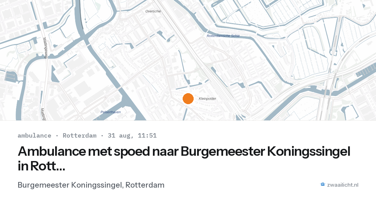 Ambulance met spoed naar Burgemeester Koningssingel in Rotterdam — 31 aug 2026