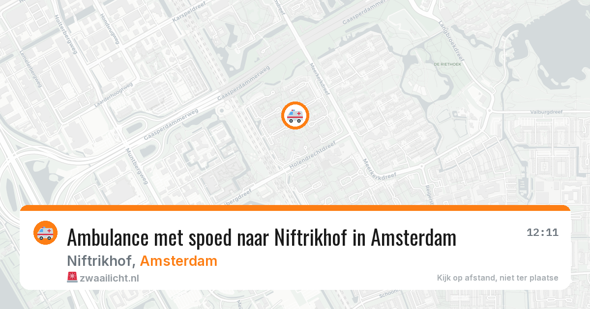 Ambulance met spoed naar Niftrikhof in Amsterdam — 4 jun 2026