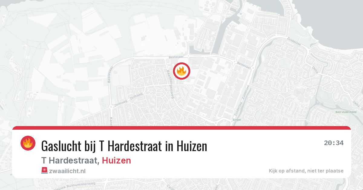 Gaslucht bij T Hardestraat in Huizen — 7 mrt 2026