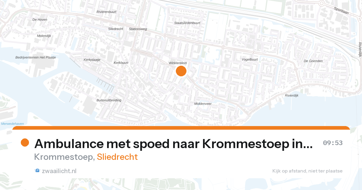 Ambulance met spoed naar Krommestoep in Sliedrecht — 24 mei 2026