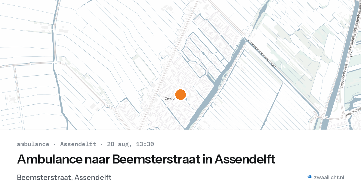 Ambulance naar Beemsterstraat in Assendelft — 28 aug 2026