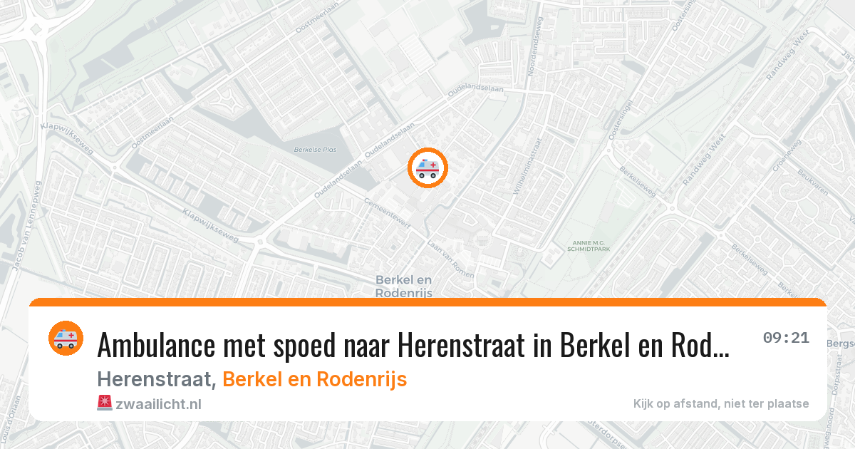 Ambulance met spoed naar Herenstraat in Berkel en Rodenrijs — 3 aug 2026