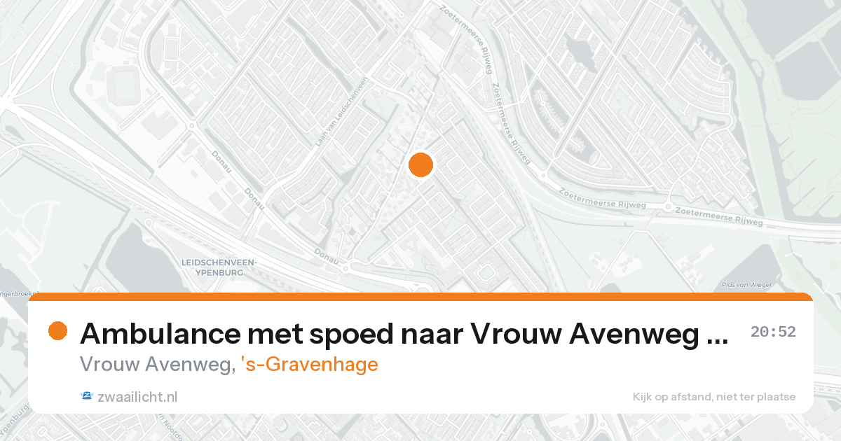 Ambulance met spoed naar Vrouw Avenweg in 's-Gravenhage — 19 aug 2026