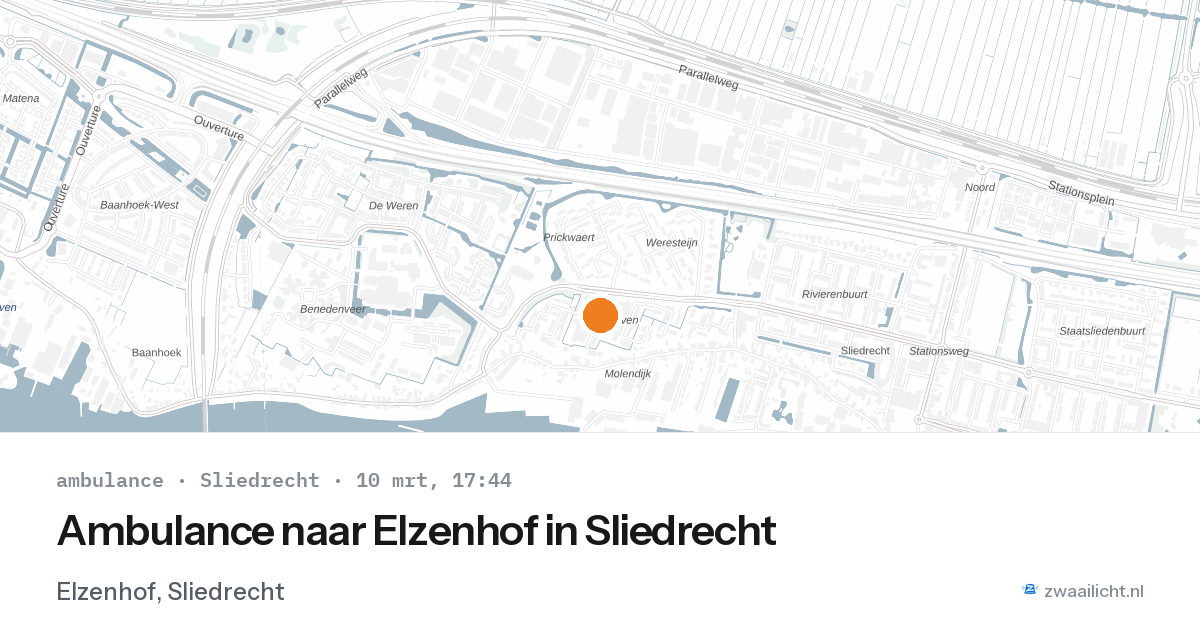 Ambulance naar Elzenhof in Sliedrecht — 10 mrt 2026