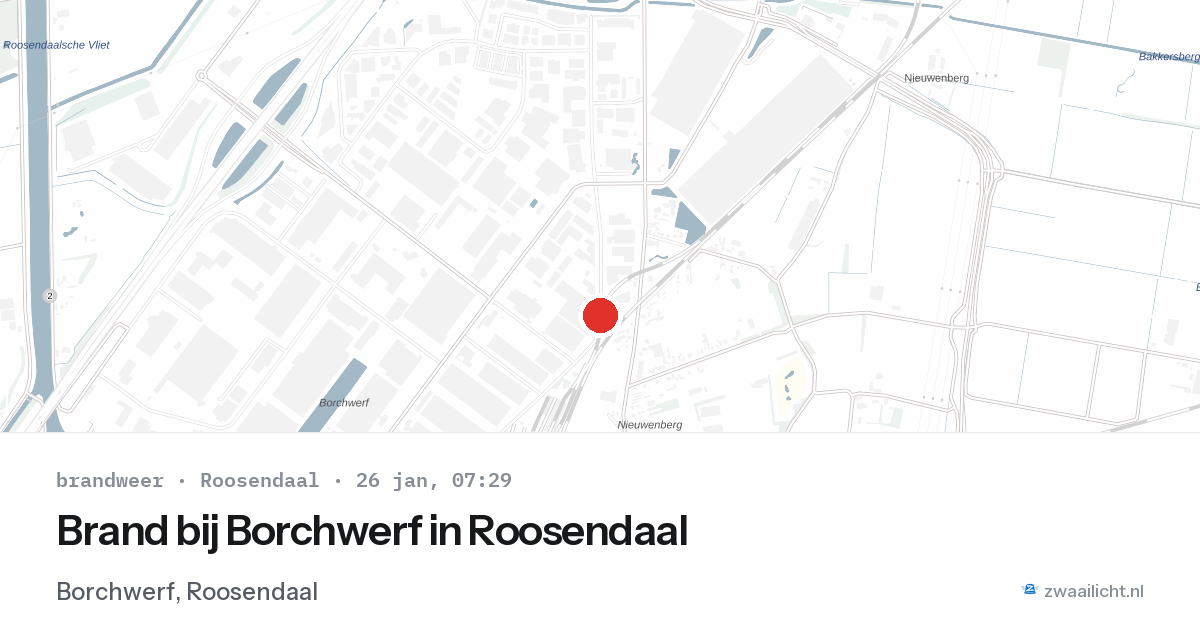 Brand bij Borchwerf in Roosendaal — 26 jan 2026