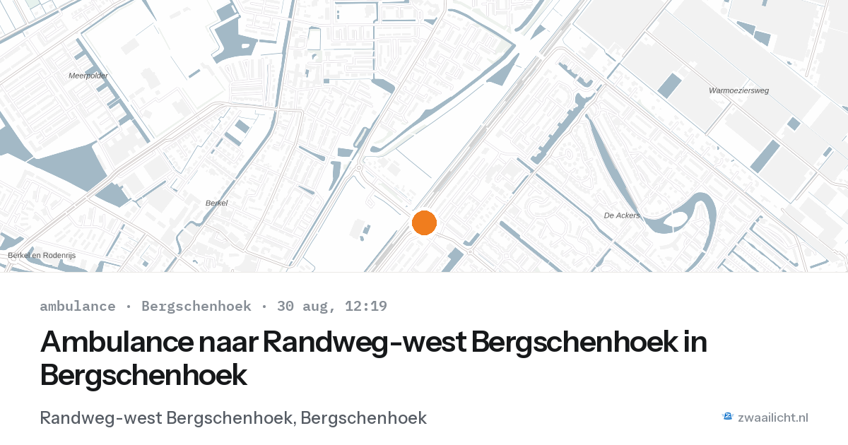 Ambulance naar Randweg-west Bergschenhoek in Bergschenhoek — 30 aug 2026
