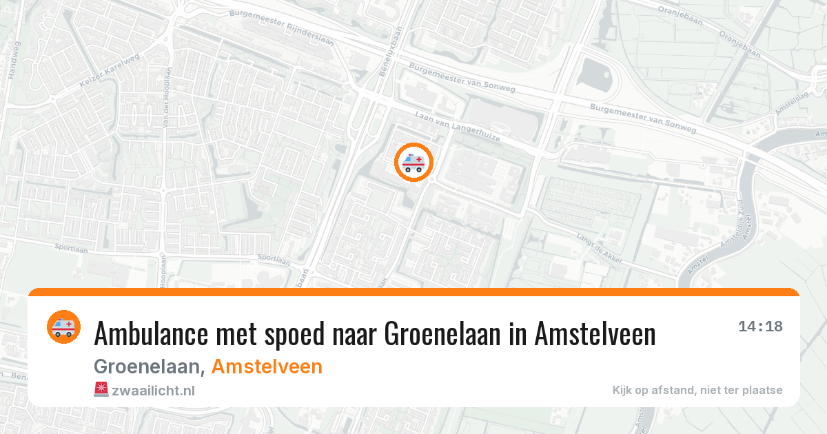 Ambulance met spoed naar Groenelaan in Amstelveen — 16 mrt 2026