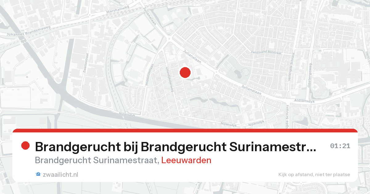 Brandgerucht bij Brandgerucht Surinamestraat in Leeuwarden — 8 feb 2026