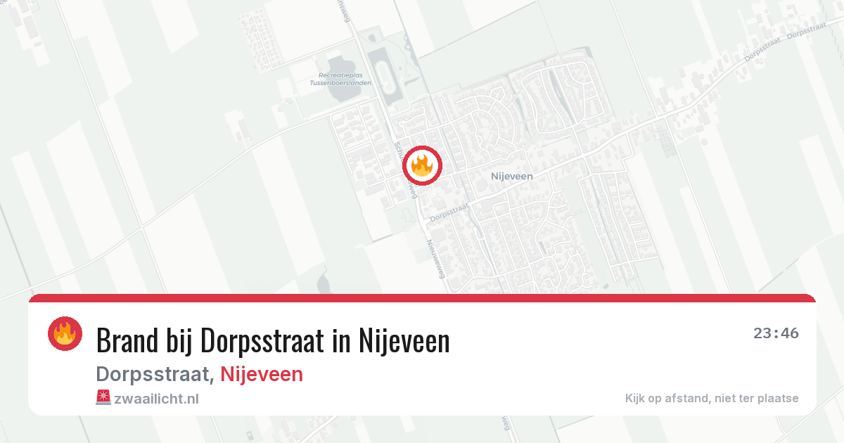 Brand bij Dorpsstraat in Nijeveen — 12 apr 2026