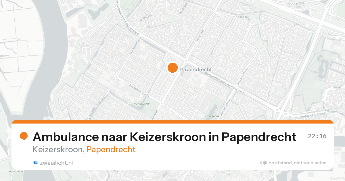 Ambulance naar Keizerskroon in Papendrecht — 27 mrt 2026