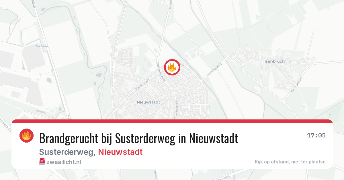 Brandgerucht bij Susterderweg in Nieuwstadt — 2 jul 2026