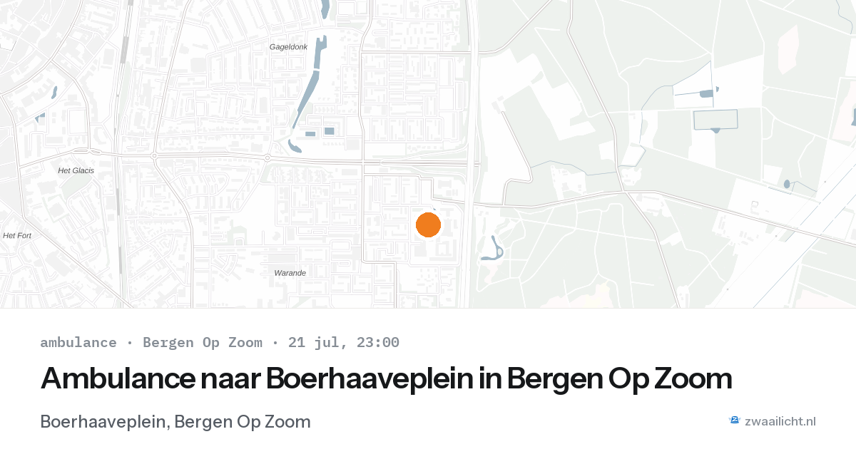 Ambulance naar Boerhaaveplein in Bergen Op Zoom — 21 jul 2026