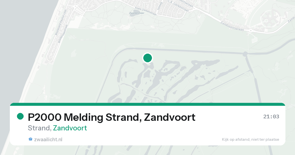 P2000 Melding Strand, Zandvoort — 15 aug 2026