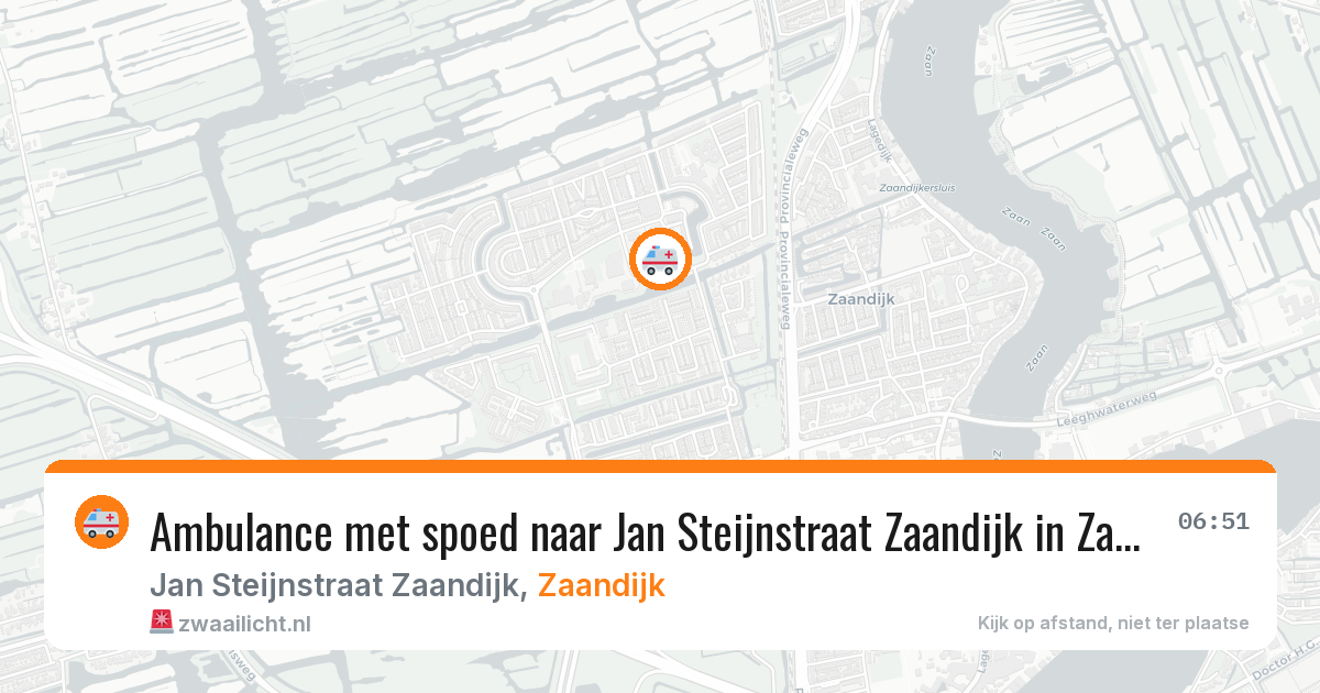 Ambulance met spoed naar Jan Steijnstraat Zaandijk in Zaandijk — 3 aug 2026
