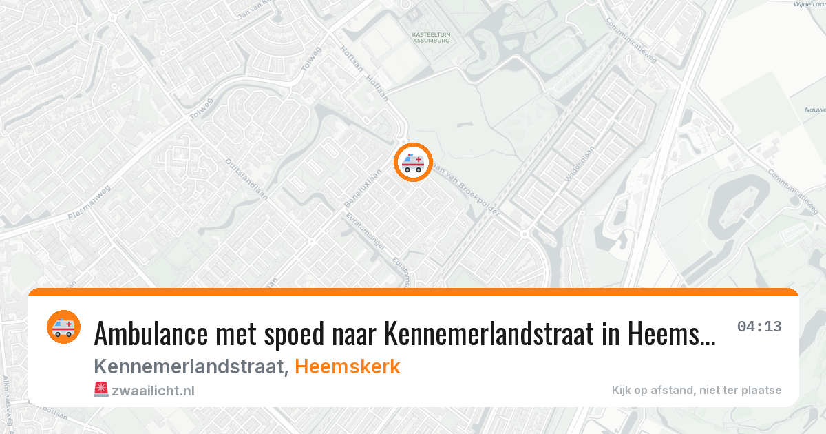 Ambulance met spoed naar Kennemerlandstraat in Heemskerk — 1 apr 2026