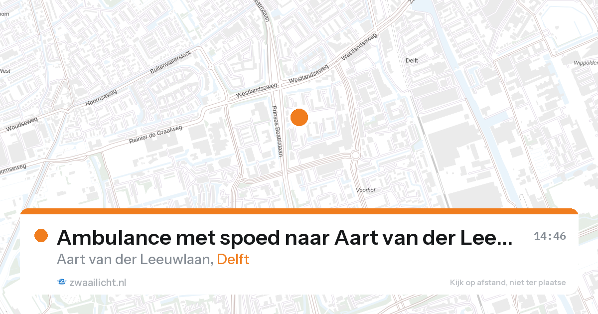 Ambulance met spoed naar Aart van der Leeuwlaan in Delft — 3 jun 2026
