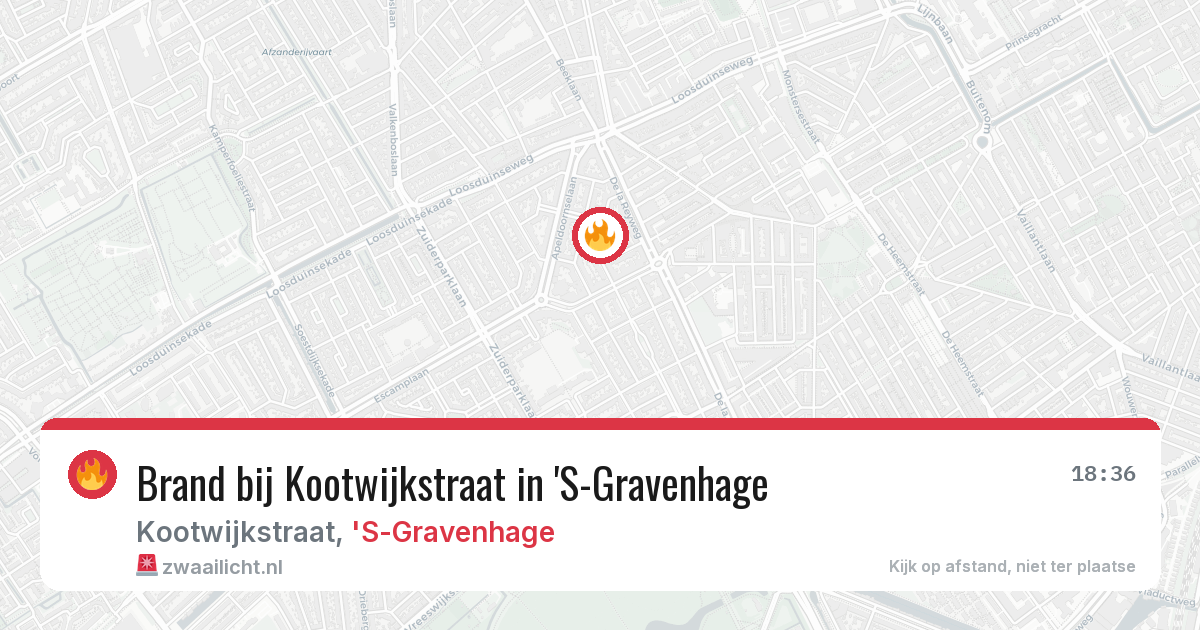 Brand bij Kootwijkstraat in 'S-Gravenhage — 14 aug 2026