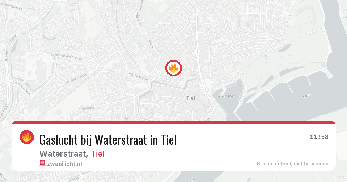 Gaslucht bij Waterstraat in Tiel — 17 apr 2026