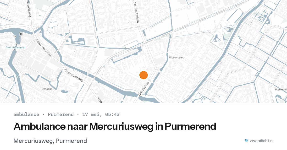 Ambulance naar Mercuriusweg in Purmerend — 17 mei 2026
