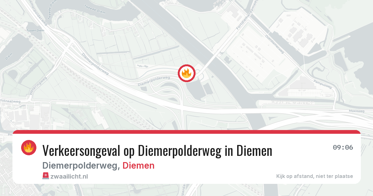 Verkeersongeval op Diemerpolderweg in Diemen — 11 jun 2026