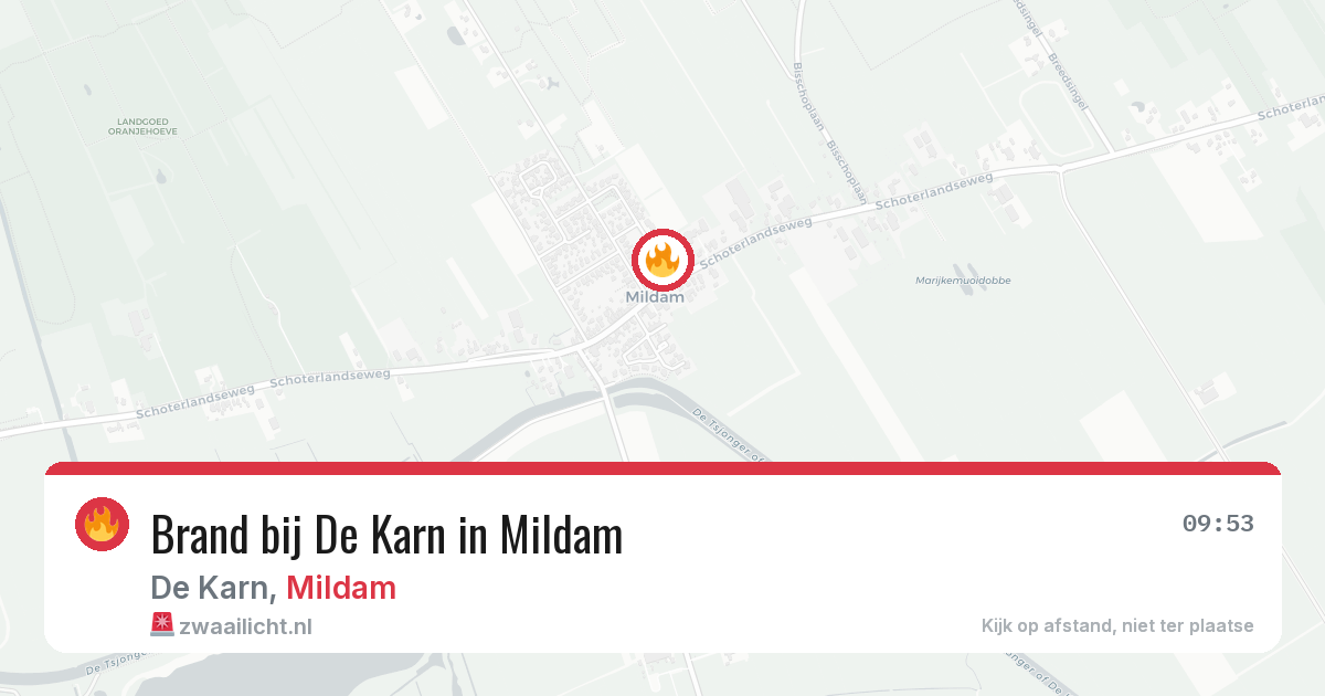 Brand bij De Karn in Mildam — 19 mei 2026