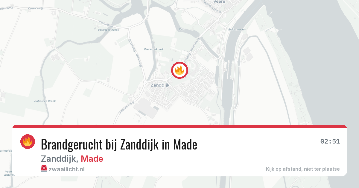 Brandgerucht bij Zanddijk in Made — 28 jun 2026