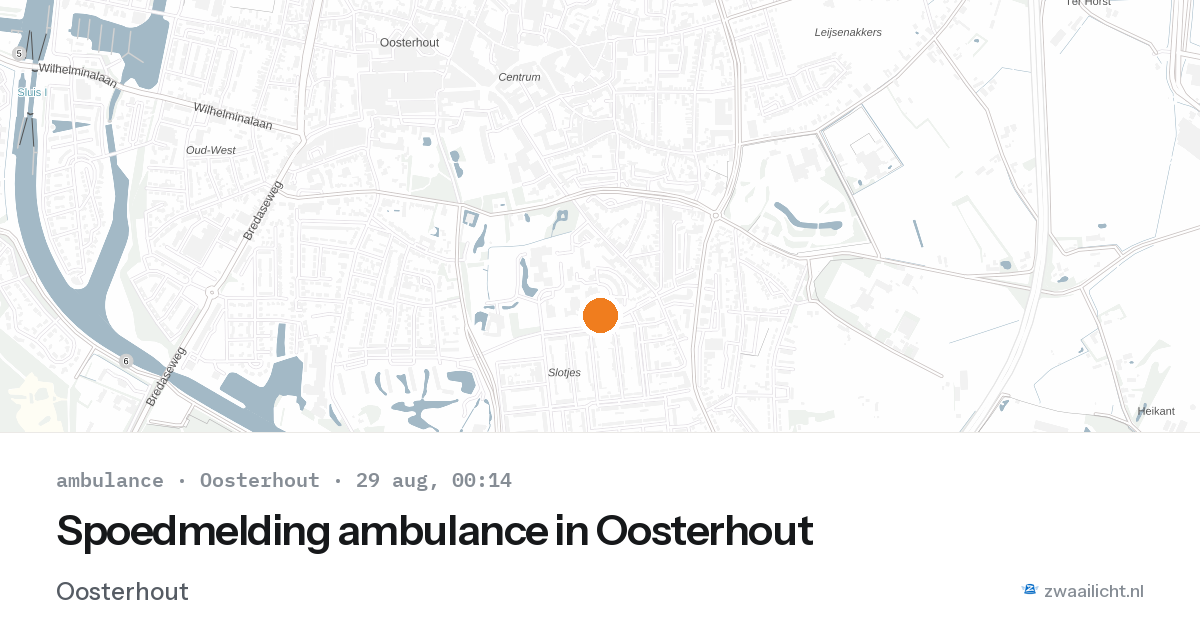 Spoedmelding ambulance in Oosterhout — 28 aug 2026