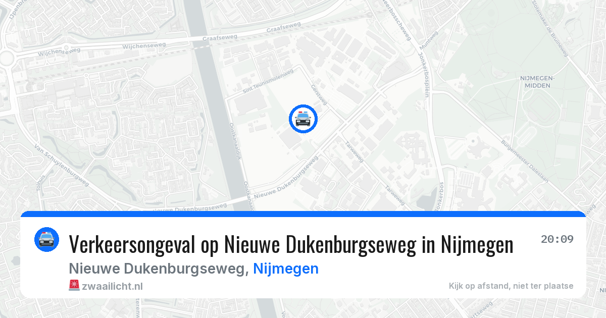 Verkeersongeval op Nieuwe Dukenburgseweg in Nijmegen — 10 aug 2026