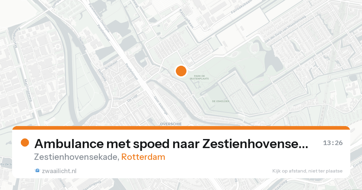 Ambulance met spoed naar Zestienhovensekade in Rotterdam — 16 aug 2026