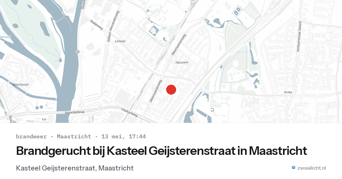 Brandgerucht bij Kasteel Geijsterenstraat in Maastricht — 13 mei 2026