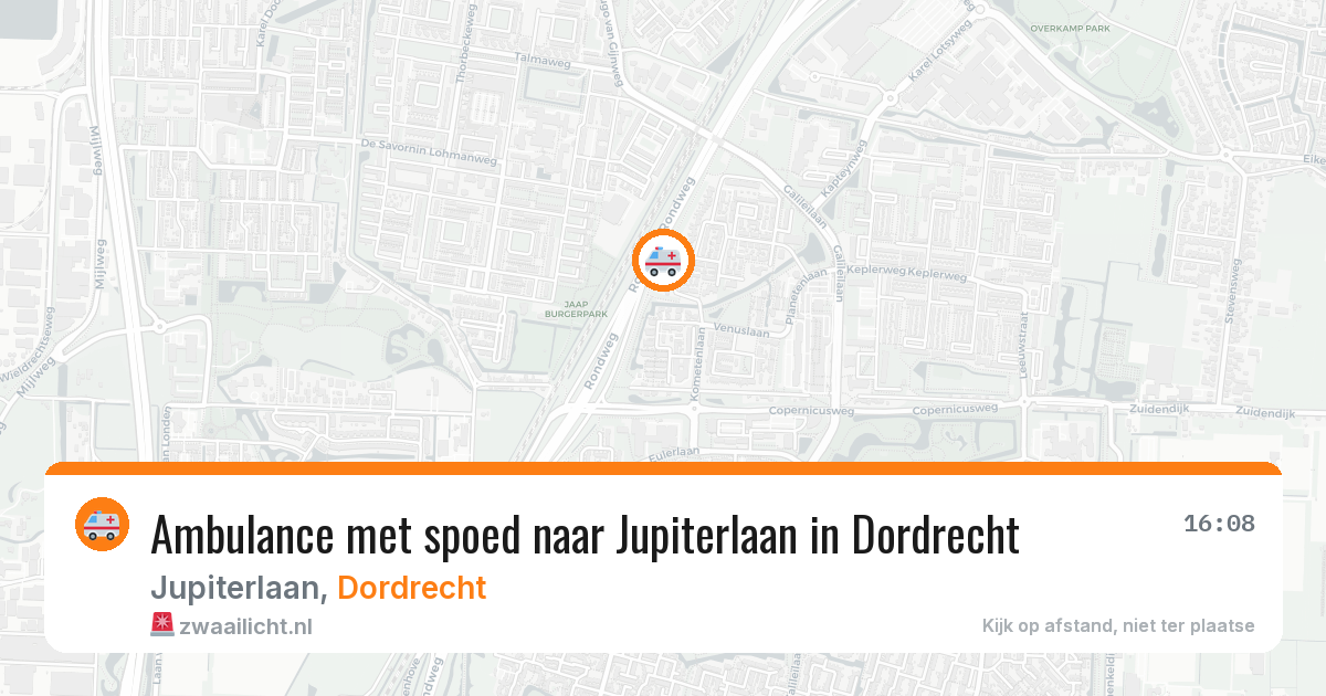 Ambulance met spoed naar Jupiterlaan in Dordrecht — 10 aug 2026