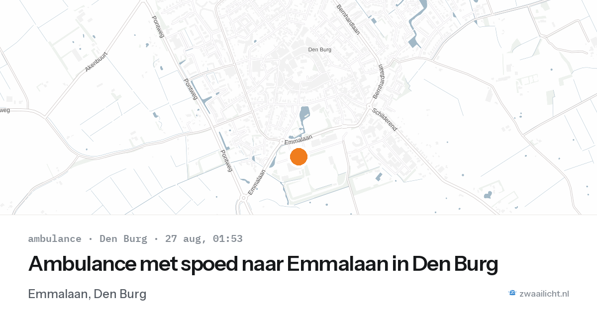 Ambulance met spoed naar Emmalaan in Den Burg — 26 aug 2026