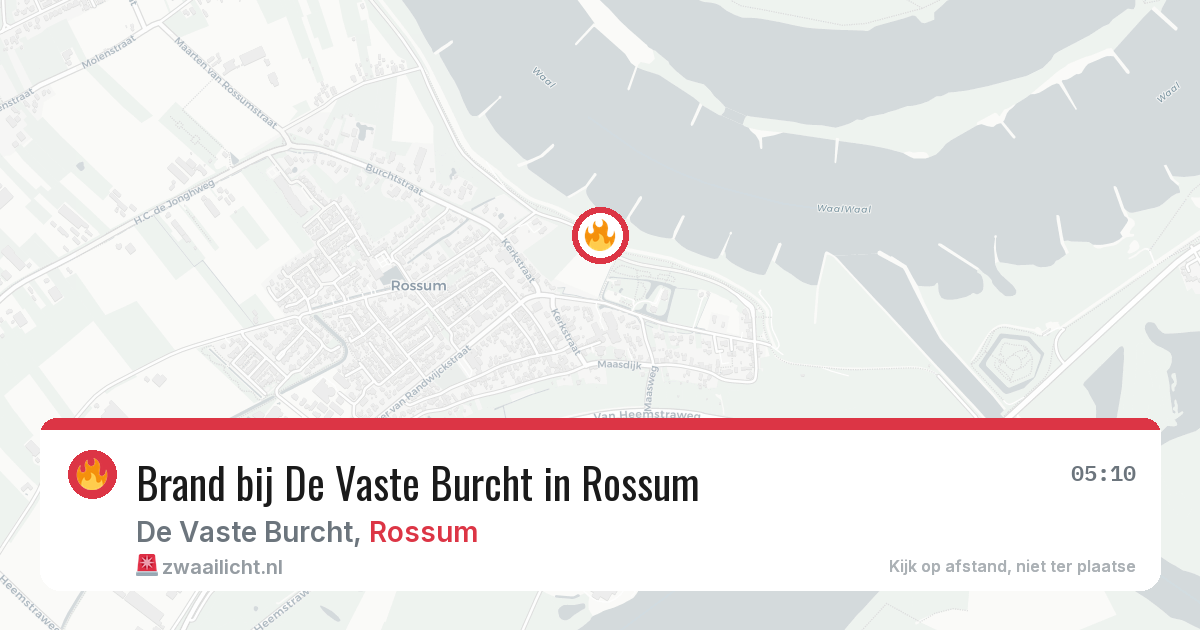 Brand bij De Vaste Burcht in Rossum — 21 mei 2026