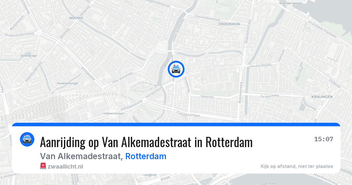 Aanrijding op Van Alkemadestraat in Rotterdam — 16 jul 2026